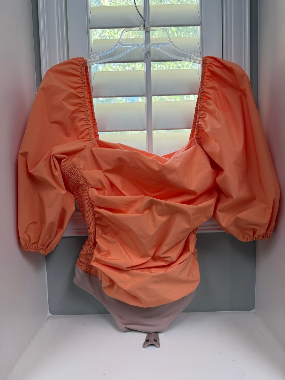 Amanda Uprichard Coral Puff-Sleeve Bodysuit
